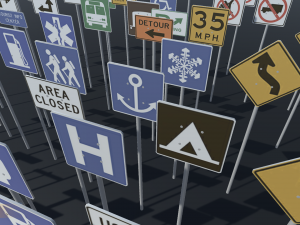 road sign - big pack Modèle 3D