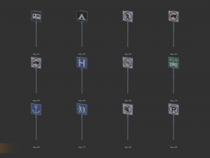 road sign - big pack Modèle 3D