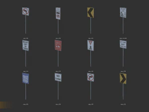 road sign - big pack 3D Model