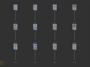 road sign - big pack Modèle 3D