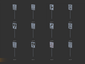 road sign - big pack Modèle 3D