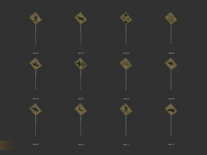 road sign - big pack 3D Model