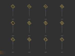 road sign - big pack 3D Model