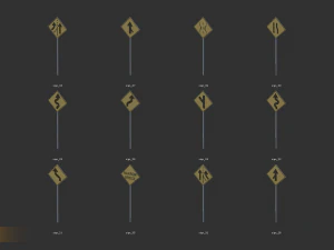 road sign - big pack 3D Model