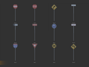 road sign - big pack Modèle 3D