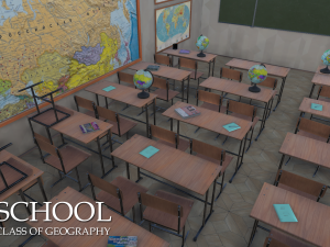 school - class of geography 3D Model
