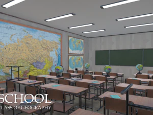 school - class of geography 3D Model