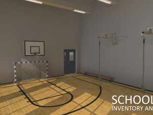 school gym - inventory and interior Model 3D