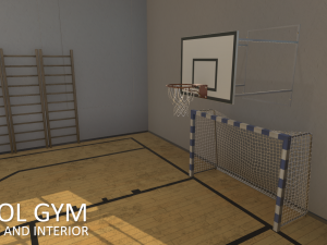 school gym - inventory and interior Model 3D