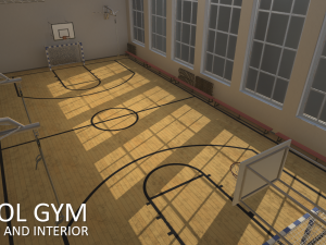 school gym - inventory and interior Model 3D