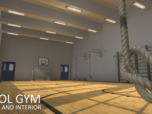 school gym - inventory and interior Model 3D