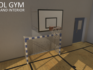 school gym - inventory and interior Model 3D