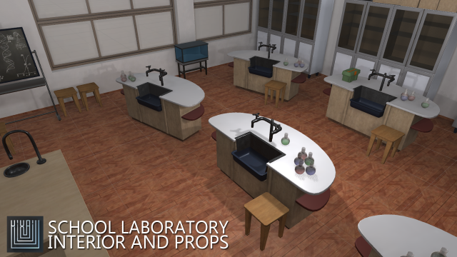 school laboratory - interior and props 3D Model .c4d .max .obj .3ds .fbx .stl .blend 