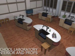 school laboratory - interior and props 3D Модель