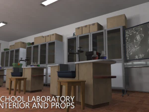 school laboratory - interior and props 3D Model