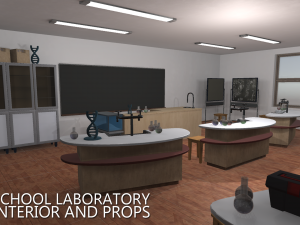 school laboratory - interior and props 3D Model