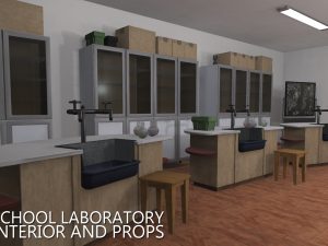 school laboratory - interior and props 3D Model