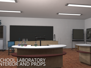 school laboratory - interior and props 3D Model