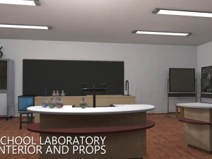 school laboratory - interior and props 3D Model