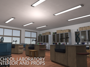 school laboratory - interior and props 3D Model