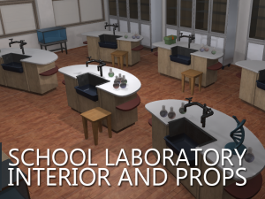 school laboratory - interior and props 3D Model