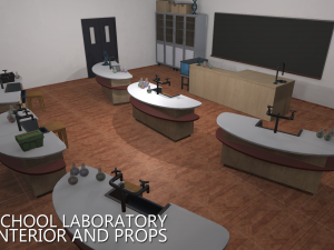 school laboratory - interior and props 3D Model