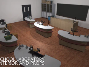 school laboratory - interior and props 3D Model