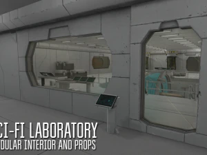 sci-fi laboratory - modular interior and props 3D Model
