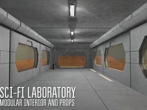 sci-fi laboratory - modular interior and props 3D Model