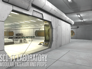 sci-fi laboratory - modular interior and props 3D Model