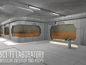 sci-fi laboratory - modular interior and props 3D Model