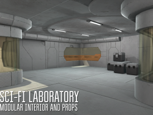 sci-fi laboratory - modular interior and props 3D Model