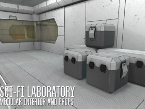 sci-fi laboratory - modular interior and props 3D Model
