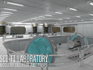 sci-fi laboratory - modular interior and props 3D Model