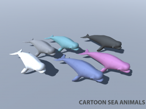 shark dolphin and other sea animals 3D Model