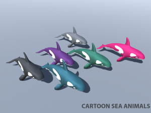 shark dolphin and other sea animals 3D Model