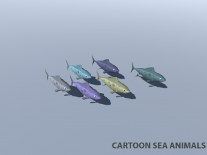shark dolphin and other sea animals 3D Model