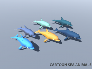 shark dolphin and other sea animals 3D Model