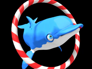 tibur&oacute;n, delf&iacute;n y otros animales marinos Modelo 3D