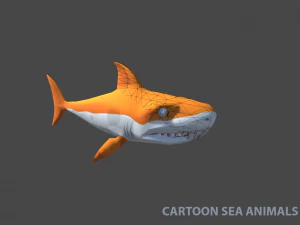 tibur&oacute;n, delf&iacute;n y otros animales marinos Modelo 3D