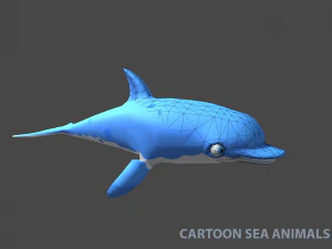 tibur&oacute;n, delf&iacute;n y otros animales marinos Modelo 3D