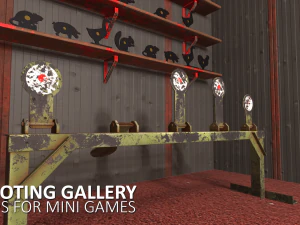 shooting gallery - props for mini games 3D Model
