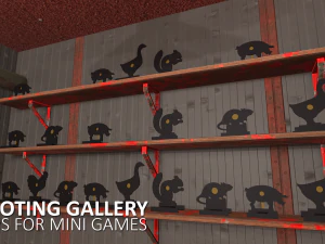 shooting gallery - props for mini games 3D Model