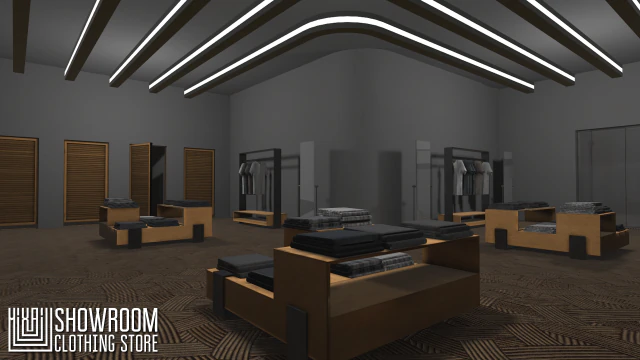 showroom - clothing store 3D Model .c4d .max .obj .3ds .fbx .stl .blend