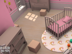 small girls room - interior and props 3D Model