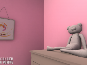 small girls room - interior and props 3D Model