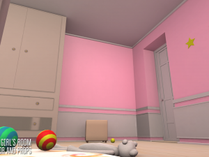 small girls room - interior and props 3D Model