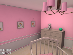 small girls room - interior and props 3D Model