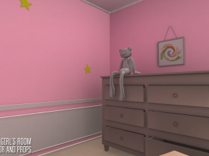 small girls room - interior and props 3D Model
