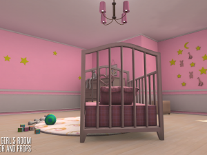 small girls room - interior and props 3D Model